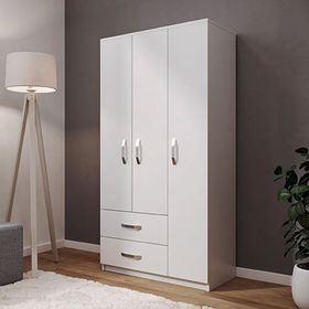 Metalia Snow 3 Kapaklı 2 Çekmeceli Gardrop