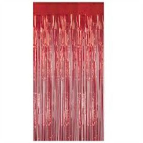 Metalize Kırmızı Renk Arka Fon Perde