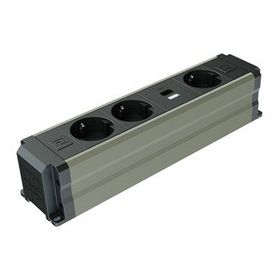 Metalline Büro-Line Şampanya Eloksal Sıva Üstü Bürotik USB-A USB-C Priz Kutusu