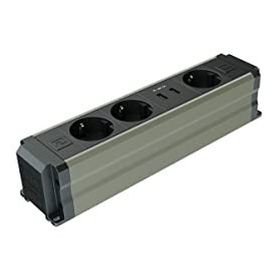 Metalline Büro-Line Usb Şampanya Eloksal Sıva Üstü Bürotik Priz Kutusu