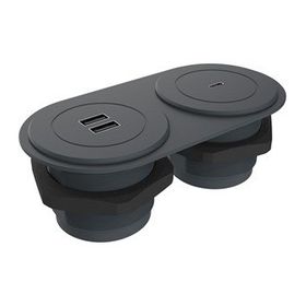Metalline Circular-Line Antrasit Modüler USB Type C Hızlı Şarj Kutusu