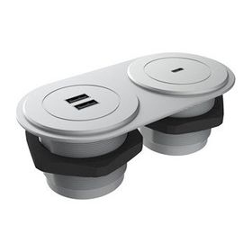 Metalline Circular-Line Gümüş Modüler USB Type C Hızlı Şarj Kutusu