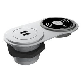 Metalline Circular-Line Gümüş Modüler Wireless USB Hızlı Şarj Kutusu