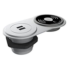 Metalline Circular-Line Gümüş Modüler Wireless USB Hızlı Şarj Kutusu