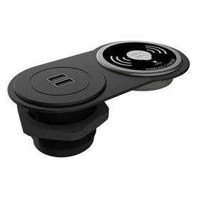 Metalline Circular-Line Siyah Modüler Wireless USB Hızlı Şarj Kutusu