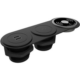 Metalline Circular-Line Siyah Modüler Wireless USB Type C Hızlı Şarj Kutusu