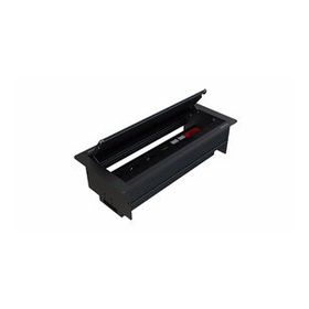 Metalline Duo-Line Siyah Çift Açılır Fırçalı USB-UPS-CAT6/3 Priz Kutusu