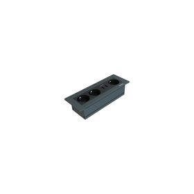 Metalline Flat-Line Usb Antrasit Kapaksız Gömme Masaüstü Priz Kutusu