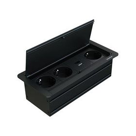 Metalline Klip-Line Siyah Bas Aç USB-A USB-C Priz Sistemi