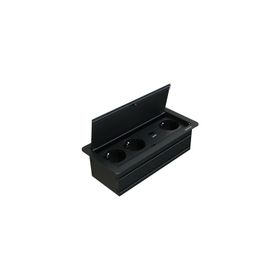 Metalline Klip-Line Siyah Bas Aç USB-A USB-C Priz Sistemi