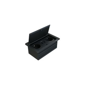Metalline Klip Line Siyah Bas Aç USB Priz Sistemi