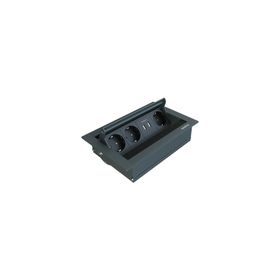 Metalline Revo-Line Antrasit Dönmeli Masaüstü USB Priz Kutusu
