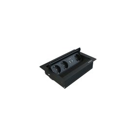 Metalline Revo-Line Siyah Dönmeli Masaüstü USB-A USB-C Priz Kutusu
