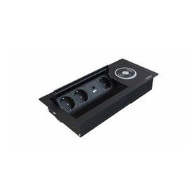 Metalline Revo-Line Siyah Dönmeli Masaüstü Wireless USB-A USB-C Priz Kutusu
