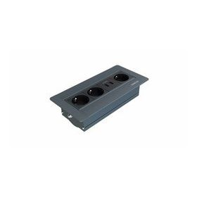 Metalline Sole-Line Antrasit Dönmeli Masaüstü USB Priz Kutusu