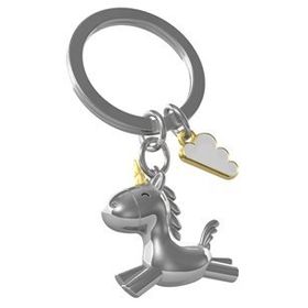 Metalmorphose MTM119-01 Gümüş 3D Uçan Unicorn Anahtarlık