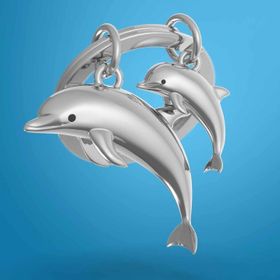 Metalmorphose MTM145-06 Gümüş Anne Bebek Yunus Anahtarlık