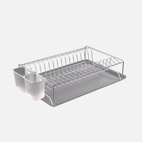 Metaltex 40x27x10 cm Dikdörtgen Tek Katlı Tablalı Metal Bulaşıklık