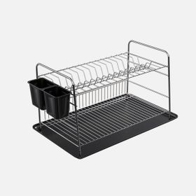 Metaltex 45x30x28 cm Dikdörtgen 2 Katlı Tablalı Krom Bulaşıklık