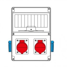 Mete 210x290x114 2x 5x16A IP44 2x 1X16A IP44 Makine Pano Prizi