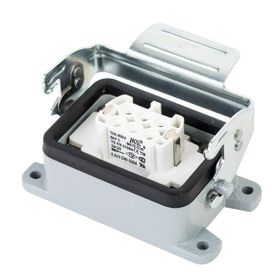 Mete Enerji 403090S 6x16A 6P+E 400V IP65 Alüminyum Gövdeli Metal Mandallı Makine Prizi