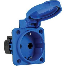 Mete Enerji 404030ST06 1x16A 2P+E 220-240V IP54 Mavi Üst Yan Girişli Contalı Kapaklı Pano Prizi