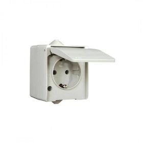 Mete Enerji 40500505 IP54 Nemliyer için Kapaklı Topraklı Priz