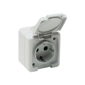 Mete Enerji 40500505 IP54 Nemliyer için Kapaklı Topraklı Priz