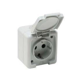 Mete Enerji 40500505 IP54 Nemliyer için Kapaklı Topraklı Priz