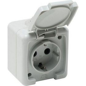 Mete Enerji 40500505 IP54 Nemliyer için Kapaklı Topraklı Priz