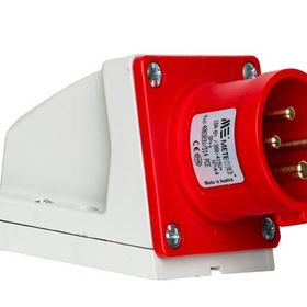 Mete Enerji 406303V 4x16A 3P+E 6h/50-60Hz 380-415 Watt IP44 Cee Norm Vida Bağlantılı Eğik Gövdeli Duvar Fişi