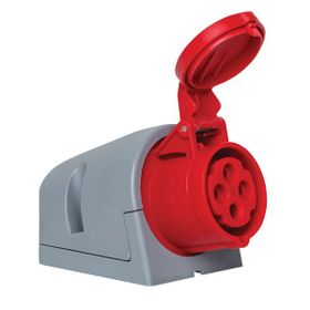 Mete Enerji 406605 4x16A 3P+E 5h/50-60Hz 380-415V IP44 Cee Norm Hızlı Bağlantılı Eğik Gövdeli Duvar Prizi