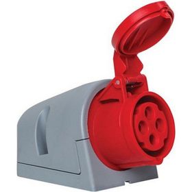 Mete Enerji 406605 4x16A 3P+E 5h/50-60Hz 380-415V IP44 Cee Norm Hızlı Bağlantılı Eğik Gövdeli Duvar Prizi