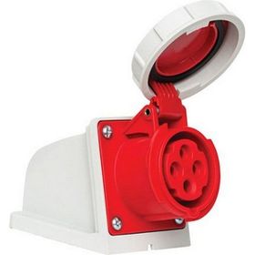 Mete Enerji 406606V 4x16A 3P+E 5h/50-60Hz 380-415V IP67 Cee Norm Vida Bağlantılı Eğik Gövdeli Duvar Prizi