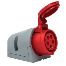 Mete Enerji 406607V 5x16A Ip44 Eğik Gövdeli Vidalı Bağlantı Duvar Prizi