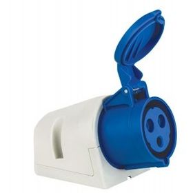 Mete Enerji 406611V 3x32A 2P+E 6h/50-60Hz 220-240 Watt IP44 Cee Norm Vida Bağlantılı Eğik Gövdeli Duvar Prizi