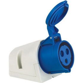 Mete Enerji 406611V 3x32A 2P+E 6h/50-60Hz 220-240 Watt IP44 Cee Norm Vida Bağlantılı Eğik Gövdeli Duvar Prizi
