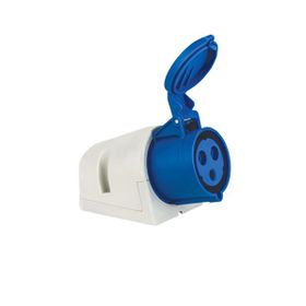 Mete Enerji 406611V 3x32A 2P+E 6h/50-60Hz 220-240 Watt IP44 Cee Norm Vida Bağlantılı Eğik Gövdeli Duvar Prizi