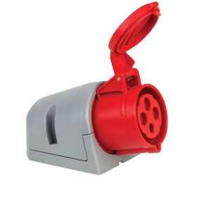 Mete Enerji 406614 4x32A 3P+E 6h/50-60Hz 380 415 Watt IP44 Cee Norm Hızlı Bağlantılı Eğik Gövdeli Duvar Prizi