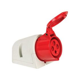 Mete Enerji 406614V 4x32A 3P+E 6h/50-60Hz 380 415 Watt IP44 Cee Norm Vida Bağlantılı Eğik Gövdeli Duvar Prizi