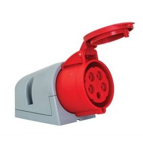 Mete Enerji 406616V 5x32A Ip44 Eğik Gövdeli Vidalı Bağlantı Duvar Prizi
