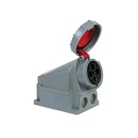 Mete Enerji 406622 4x63A 3P+E 6h/50-60Hz 380 415 Watt IP67 Cee Norm Pilot Kontaklı Eğik Gövdeli Duvar Prizi