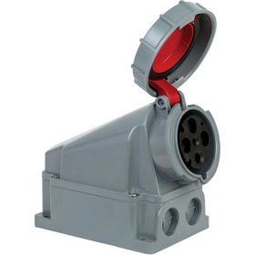 Mete Enerji 406622 4x63A 3P+E 6h/50-60Hz 380 415 Watt IP67 Cee Norm Pilot Kontaklı Eğik Gövdeli Duvar Prizi