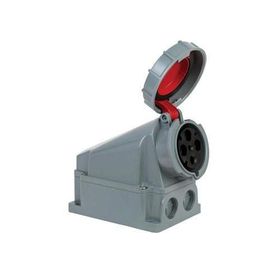 Mete Enerji 406622 4x63A 3P+E 6h/50-60Hz 380 415 Watt IP67 Cee Norm Pilot Kontaklı Eğik Gövdeli Duvar Prizi