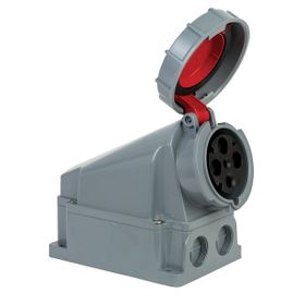 Mete Enerji 406622 4x63A 3P+E 6h/50-60Hz 380 415 Watt IP67 Cee Norm Pilot Kontaklı Eğik Gövdeli Duvar Prizi