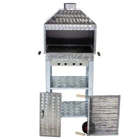 METEHAN MTH-80 Davlumbazlı Bacalı 4 Teker Maltız Izgaralı Mangal
