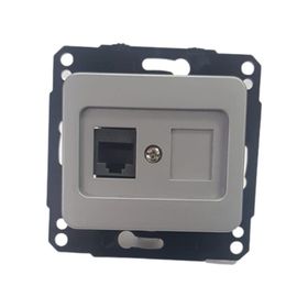 Metesan 1XRJ45 12 Adet Kelebek Metalik Gri Priz