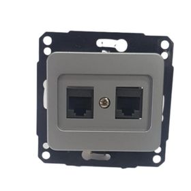 Metesan 2XRJ45 5 Adet Kelebek Metalik Gri Priz