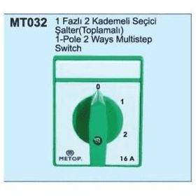 Metop MT032 16A 1 Faz 2 Kademeli Seçici Komütatör Şalter