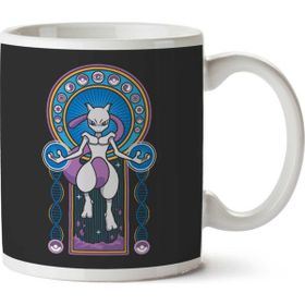 Mewtwo Stained Glass Pokemon Baskılı Kupa